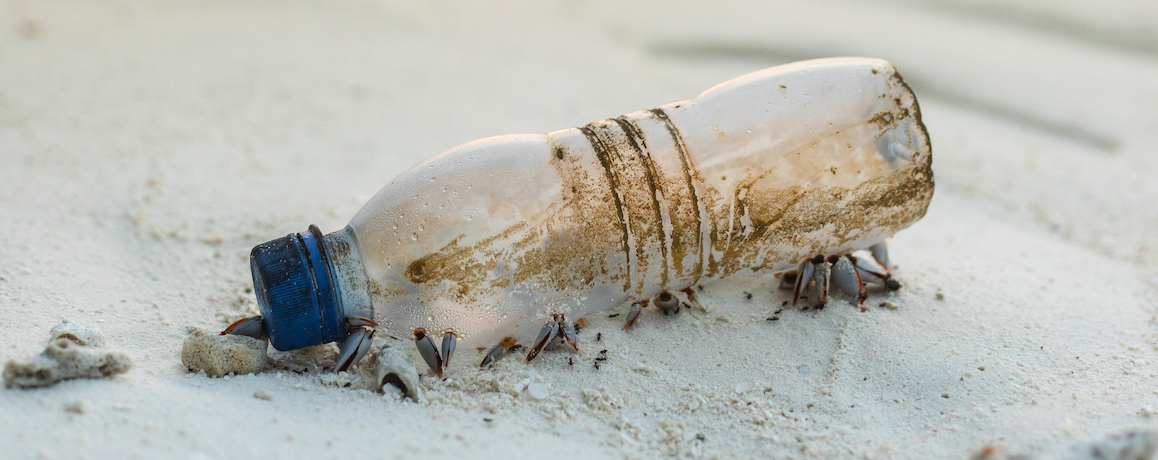 How are plastic bottles turned into a microfiber beach towel?